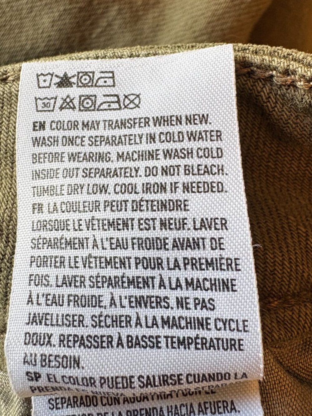 American Eagle Low-Rise Baggy Wide-Leg Jeans Size 14 Olive Green Stretch Y2K - Picture 8 of 10